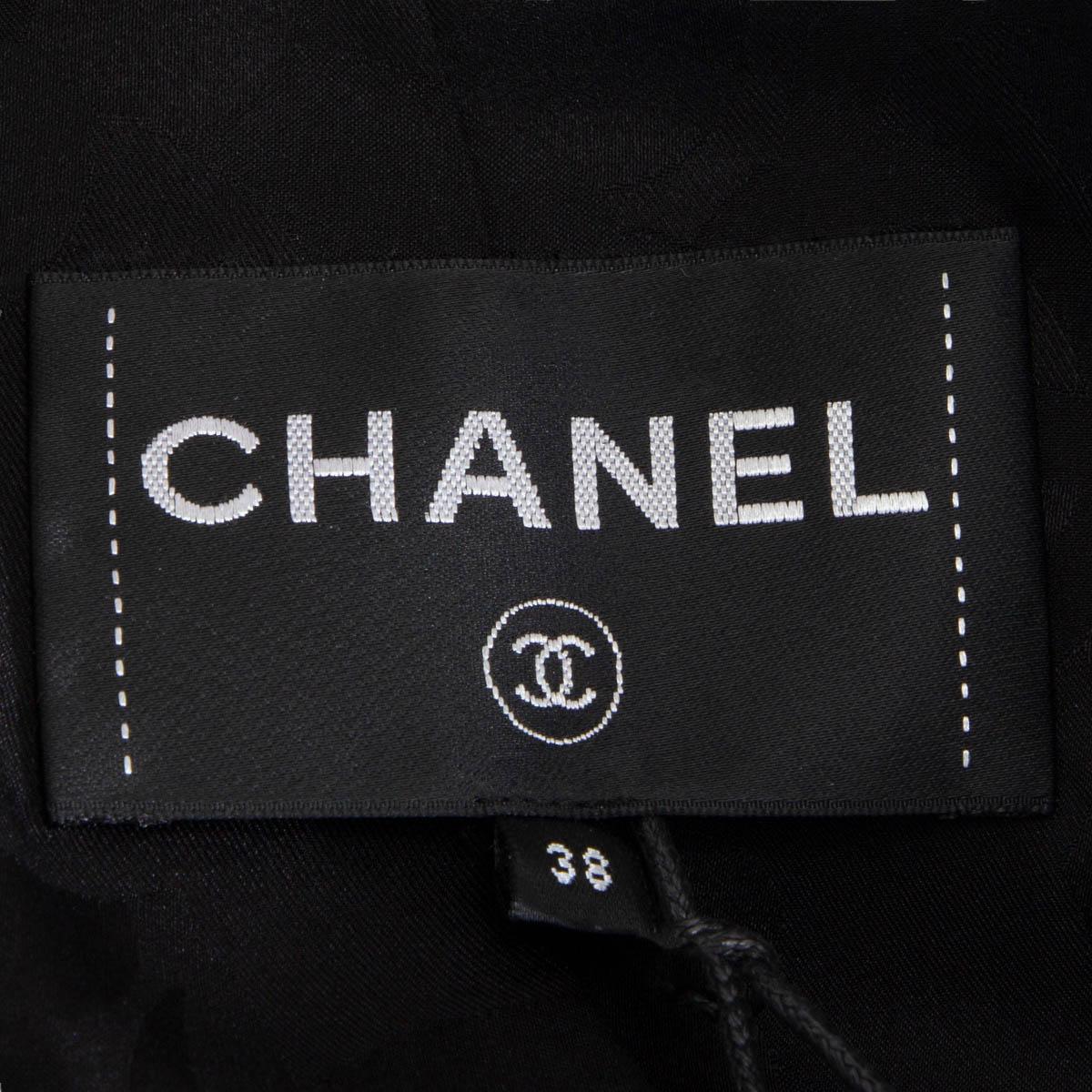 CHANEL schwarzes Leder 2019 VELVET TRIM FAUX LIZARD Jacke 38 S im Angebot 5