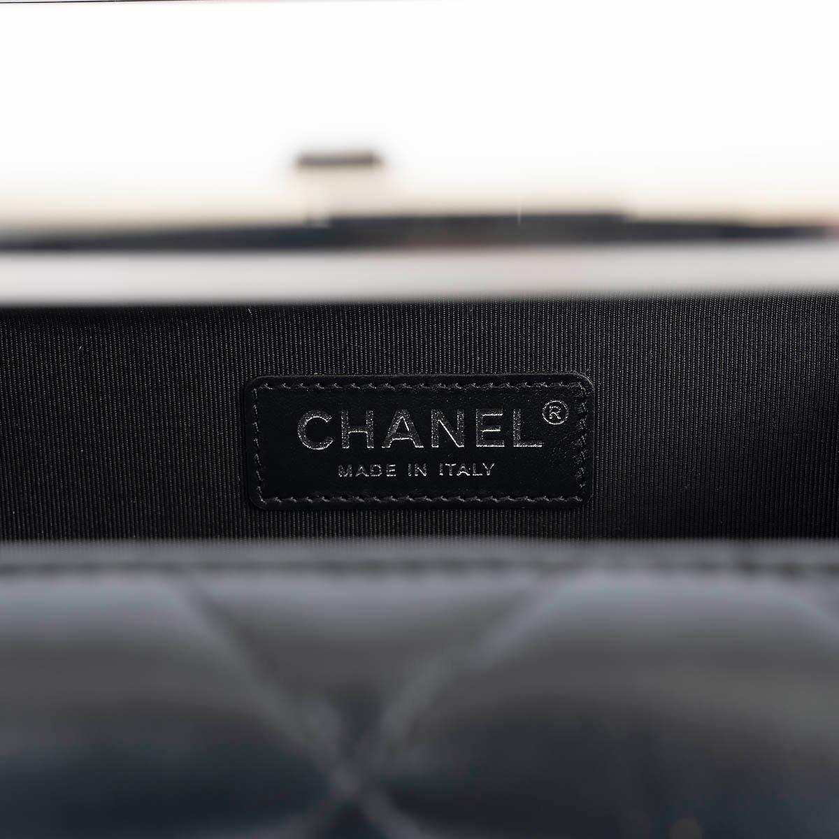 CHANEL black leather 2020 20S METAL BAR FRAME CLUTCH W STRAP Bag For Sale 5