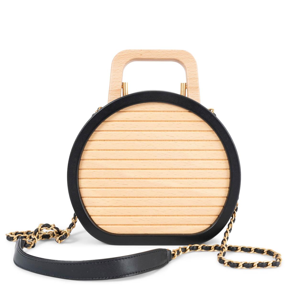 Orange CHANEL black leather 2022 22C DUBAI BEECHWOOD VANITY Shoulder Bag For Sale