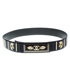 Chanel Black Leather A Tale From Paris to Salzburg Belt 95cm