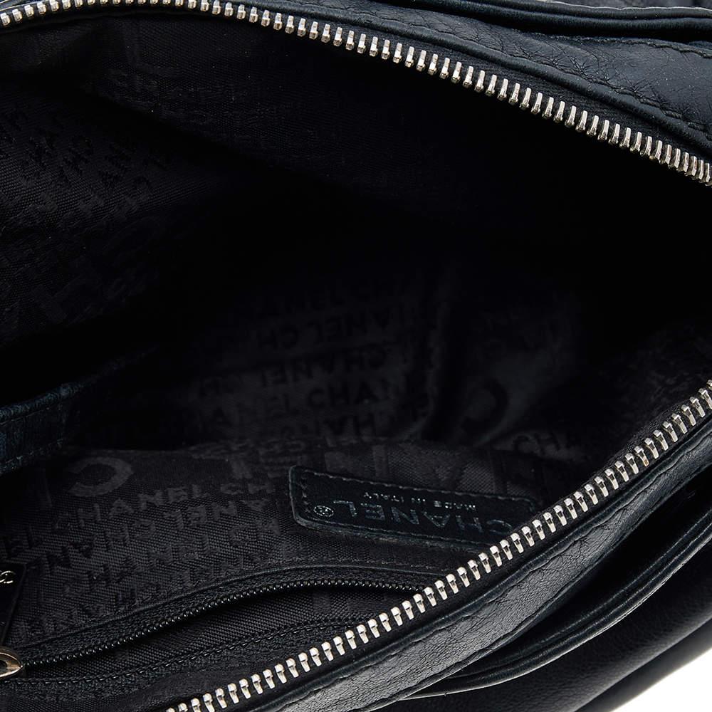 Chanel Black Leather Accordion Zipper Bag 4