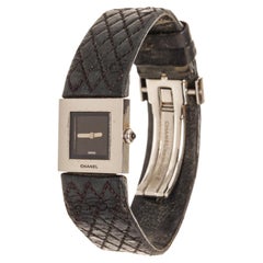 Chanel Black Leather Acier Quartz Watch