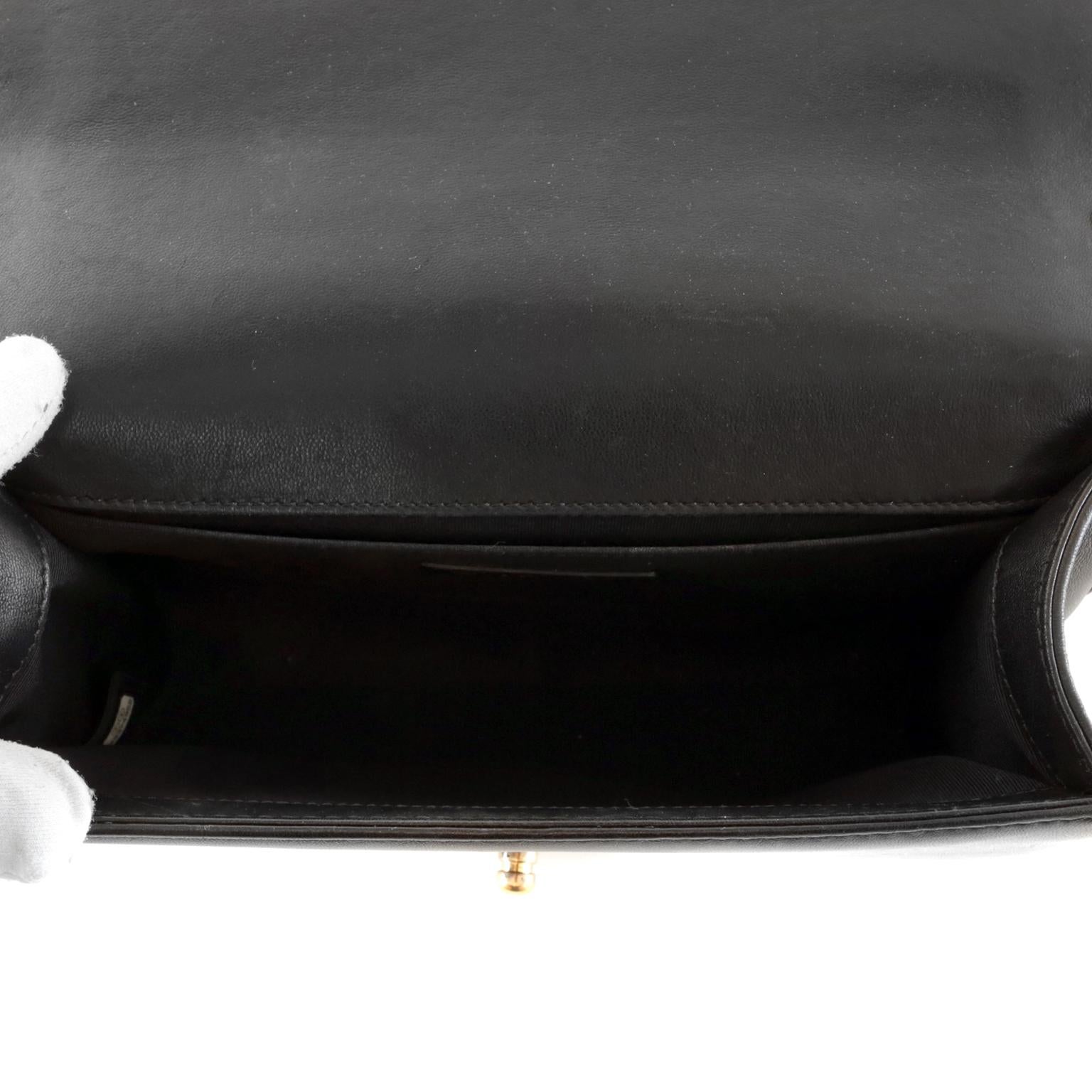 Chanel Black Leather and Boucle Medium Boy Bag 3