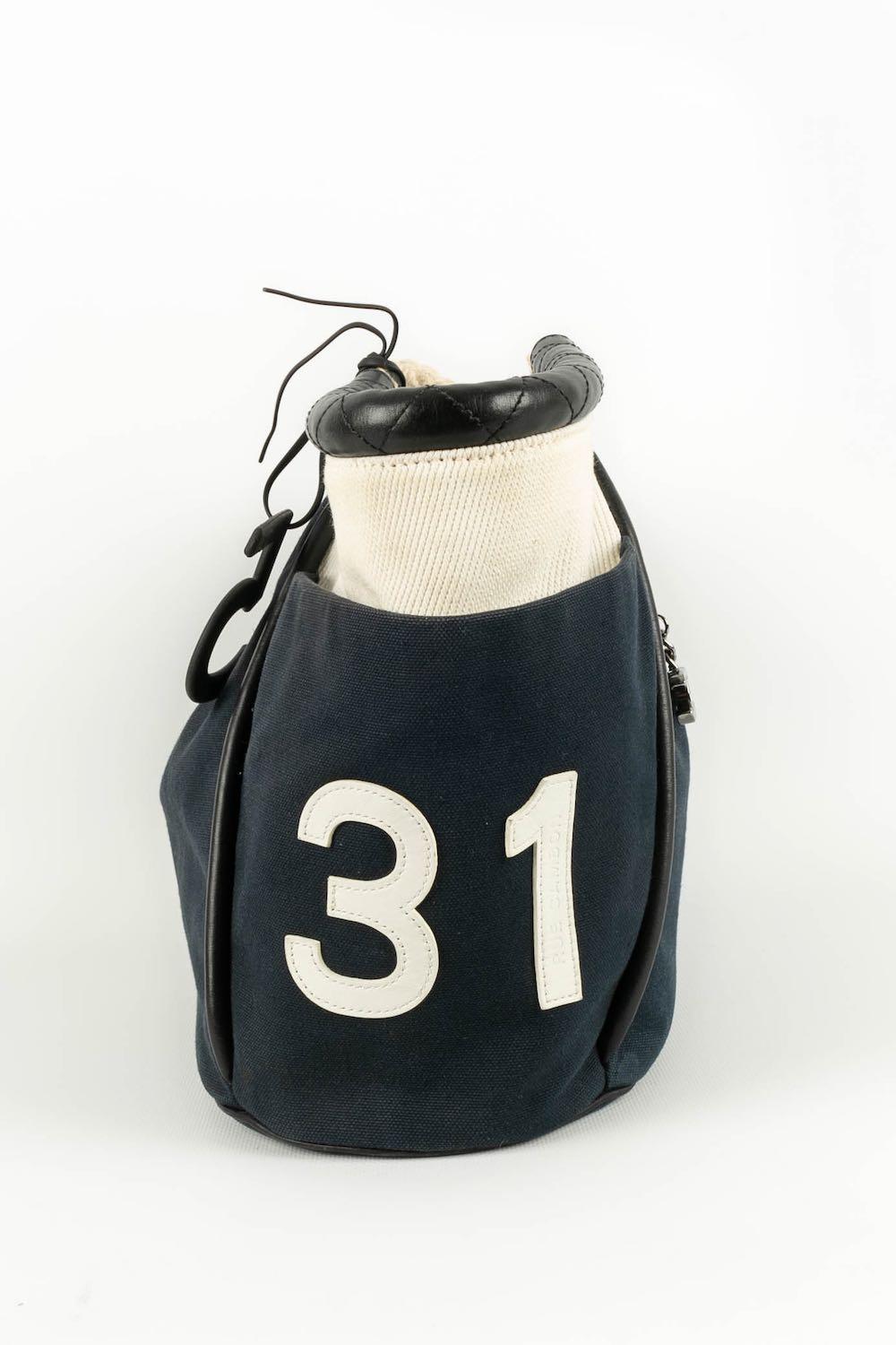 Women's Chanel Black Leather and Canvas Bag, 2004/2005 For Sale