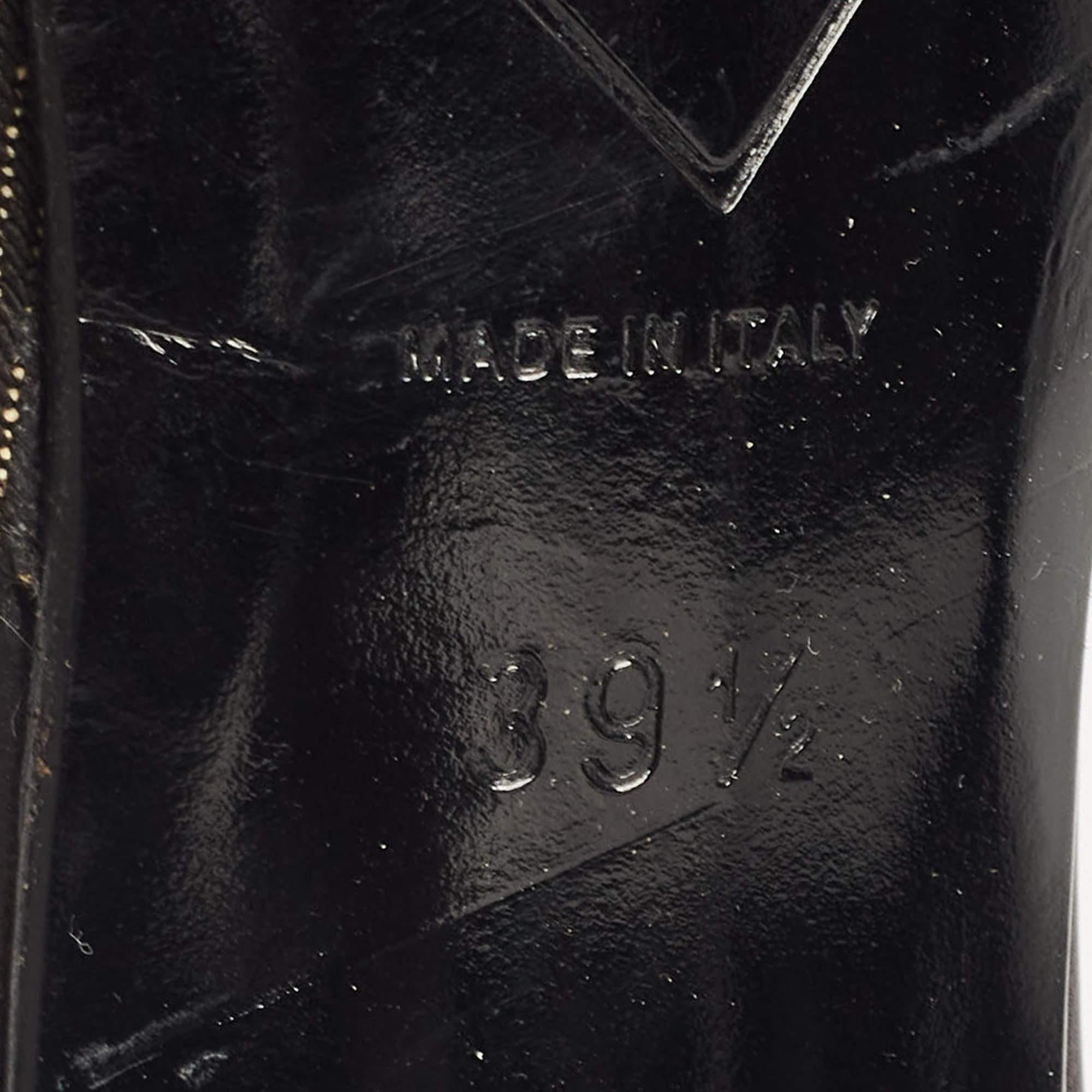 Chanel Black Leather and Canvas Pointed Toe Mules Size 39.5 4