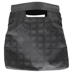 Chanel Black Leather and Fabric Handbag