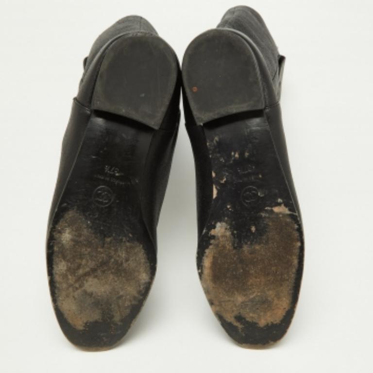 Chanel - Bottes mi-mollets en cuir noir et gros grain - Taille 37,5 en vente 4