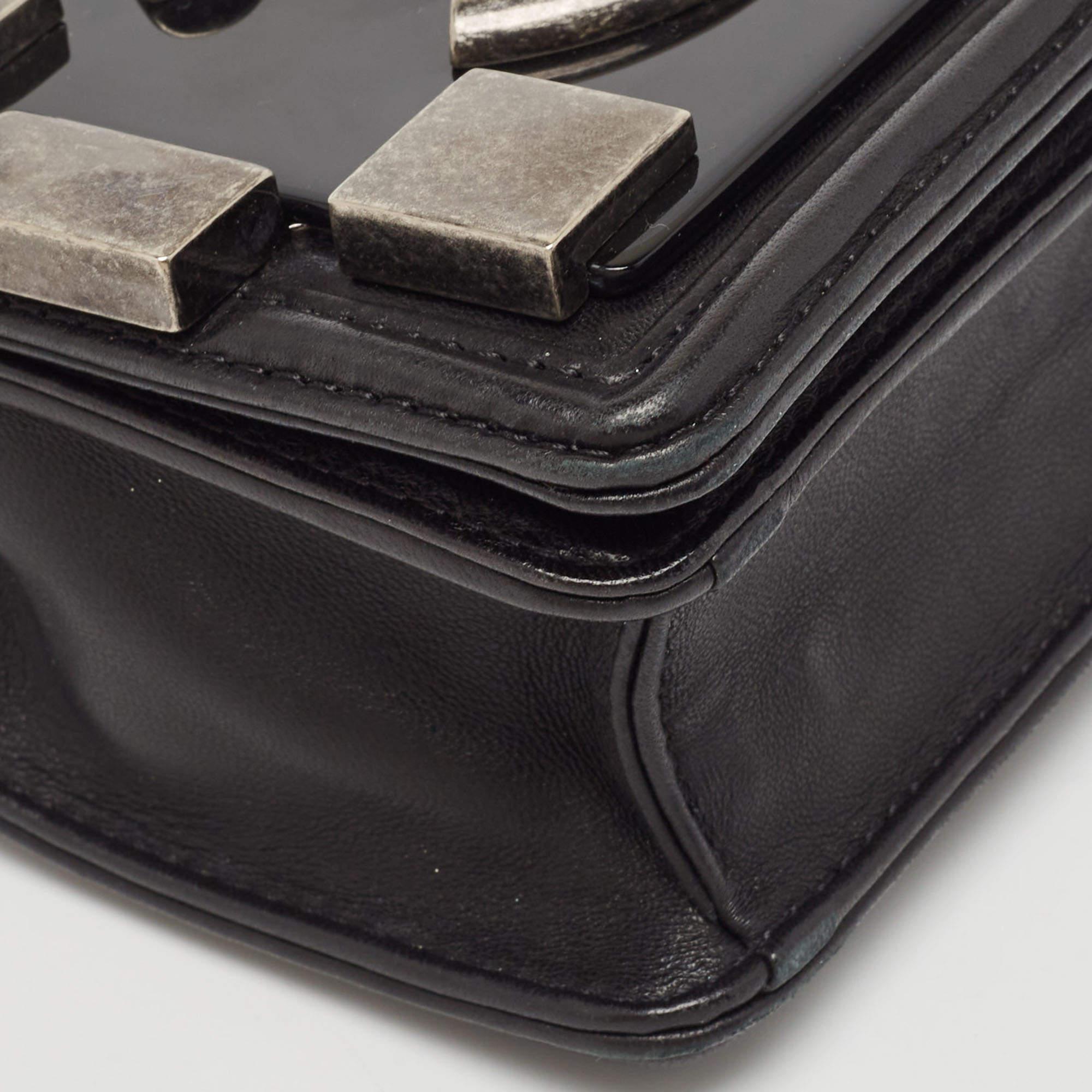 Chanel Black Leather and Plexiglass Mini Brick Flap Crossbody Bag 1