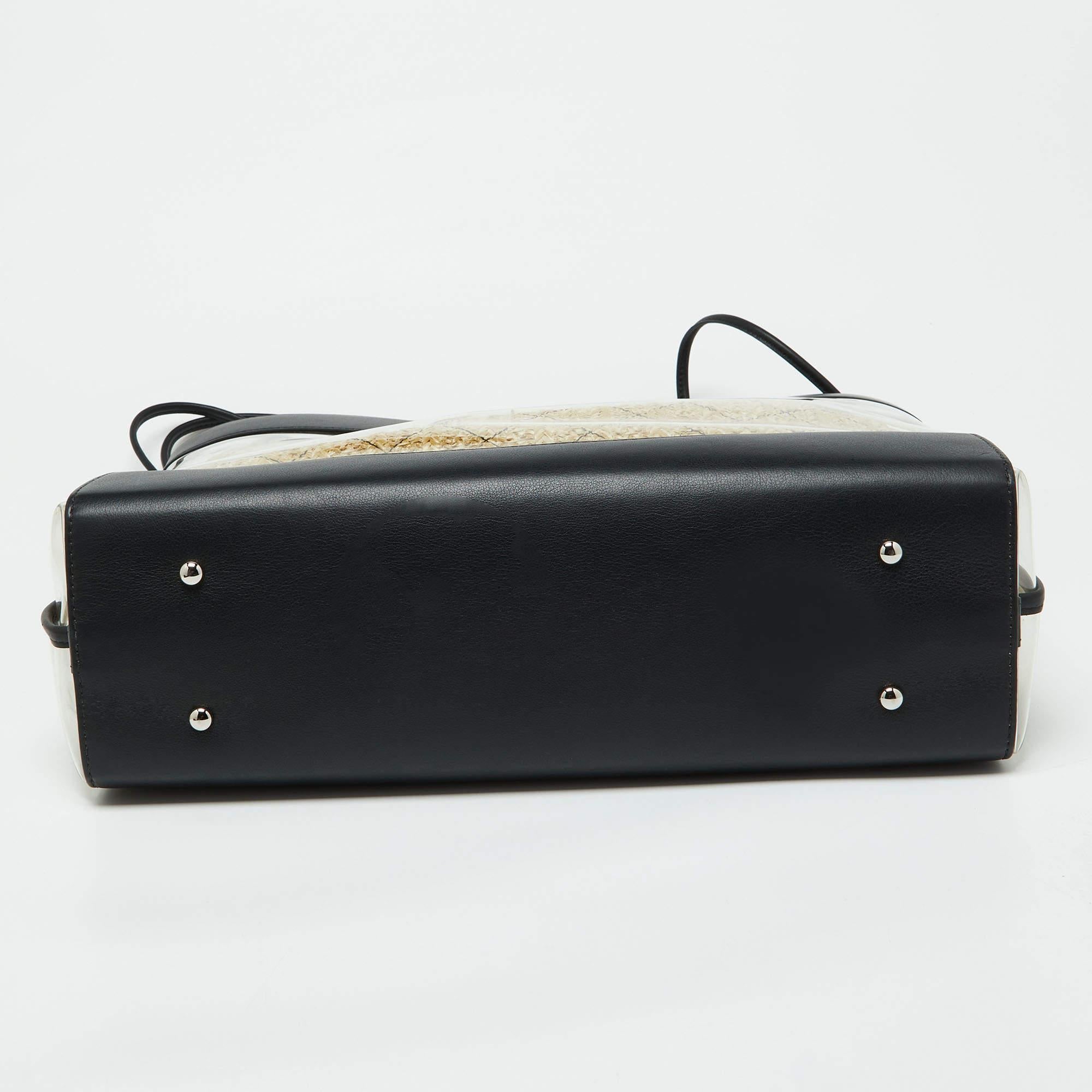 Chanel Black Leather and PVC 31 Shopping Bag For Sale 2
