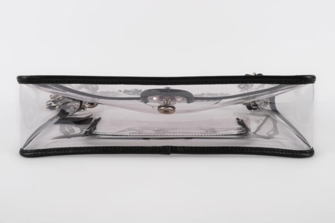 Chanel Timeless Tasche aus schwarzem Leder und transparentem PVC Frühjahr 2007 im Angebot 1