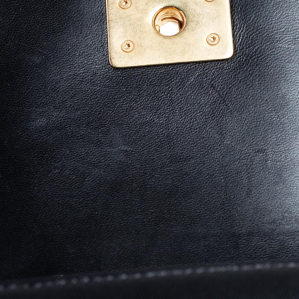 Chanel Black Leather and Tweed Mini Boy Bag 9