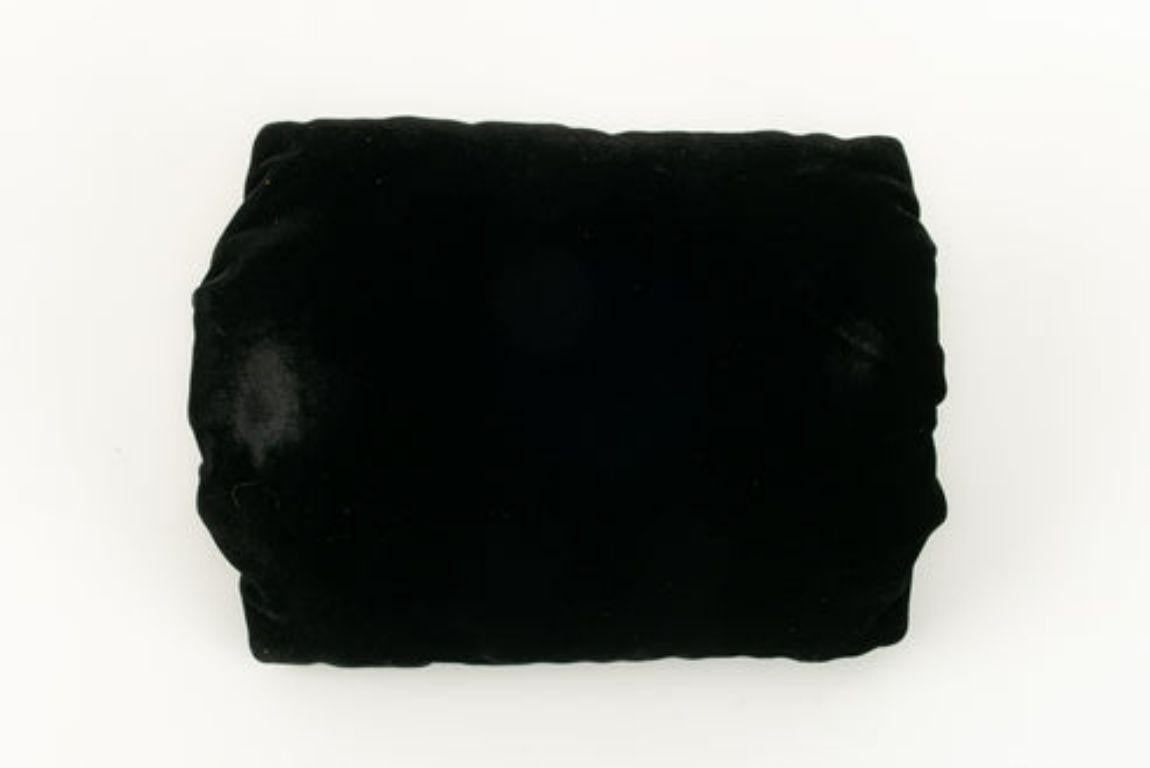Chanel Minaudière aus schwarzem Leder und Samt 1