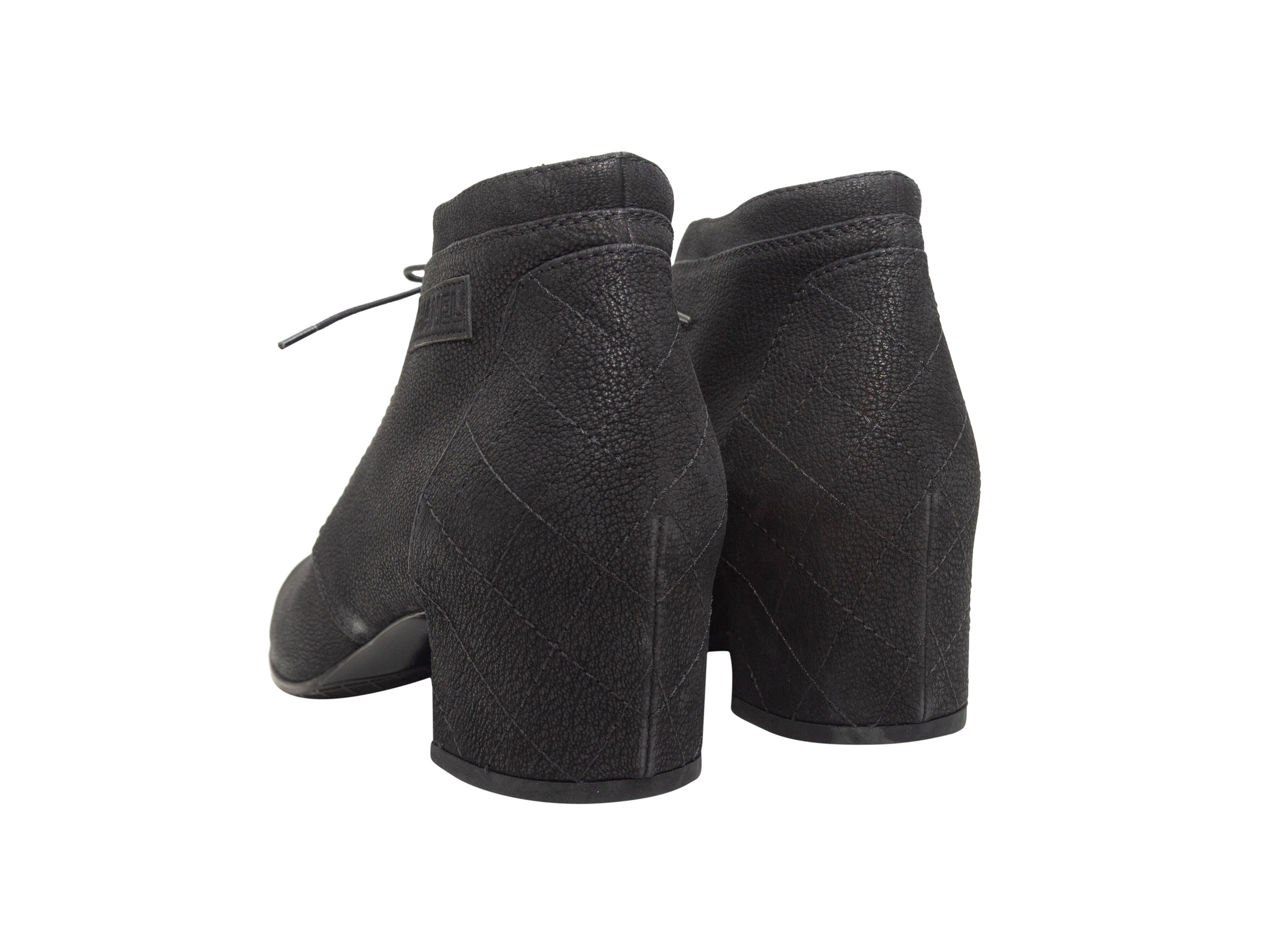 Chanel Black Leather Ankle Boots 1