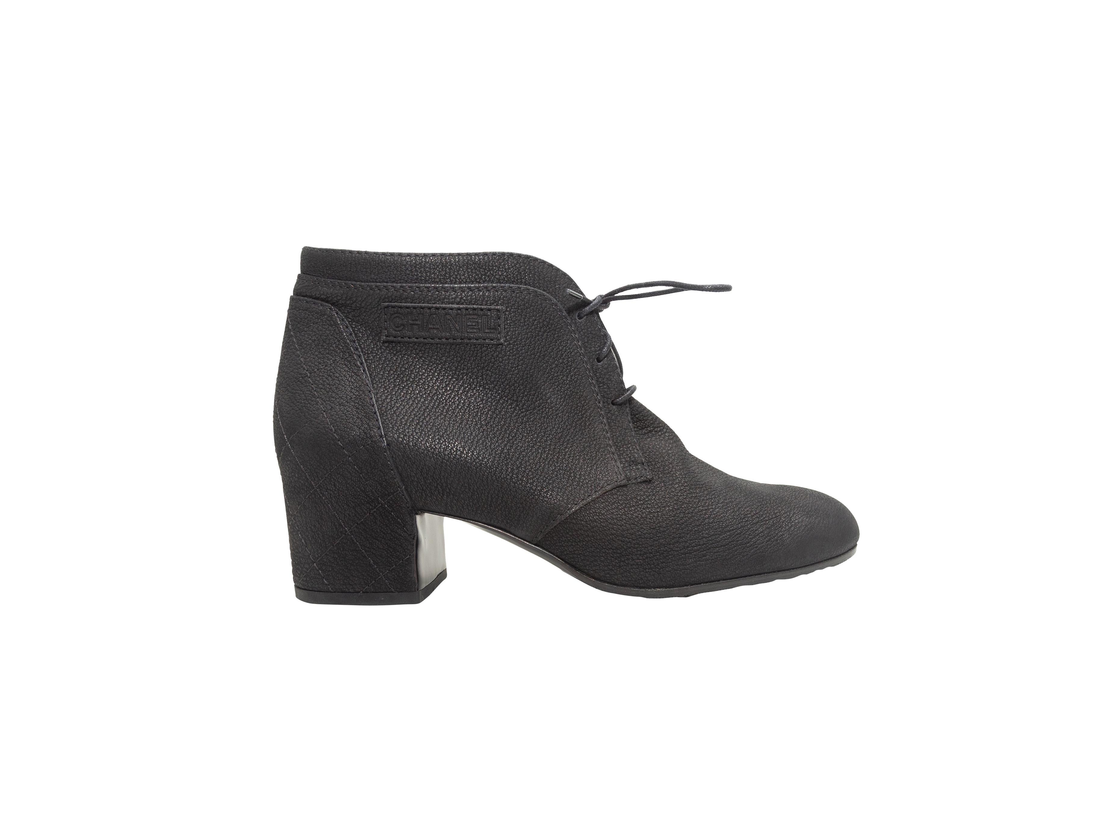 Chanel Black Leather Ankle Boots 2
