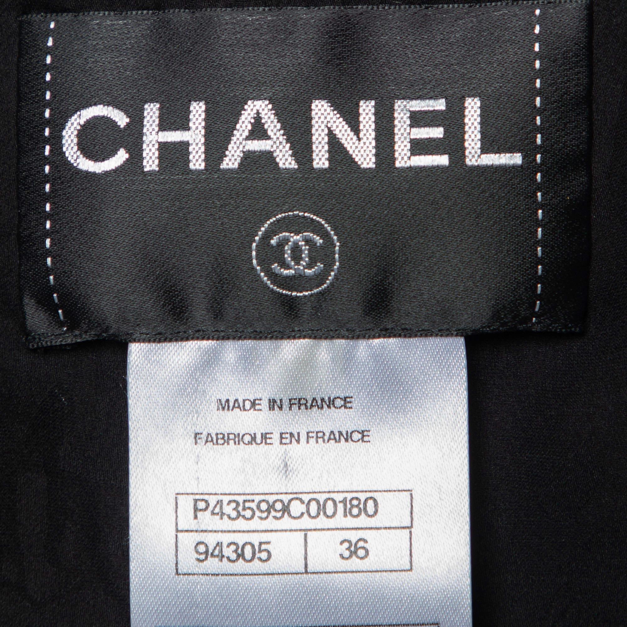 Chanel Black Leather Asymmetric Cropped Jacket S 1