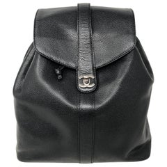 Chanel Black Leather Backpack