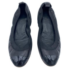 Chanel, scarpe basse in pelle nera, misura 38