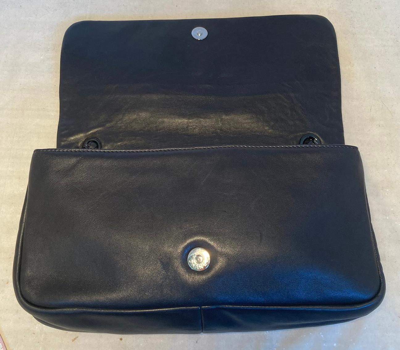 Women's Chanel Black Leather Beaded CC Top Flap Classic Shoulder Bag