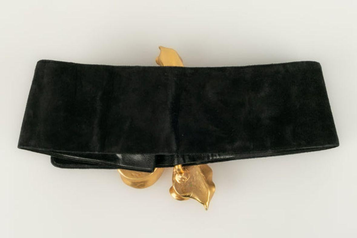 Chanel Black Leather Belt, 1991 For Sale 2