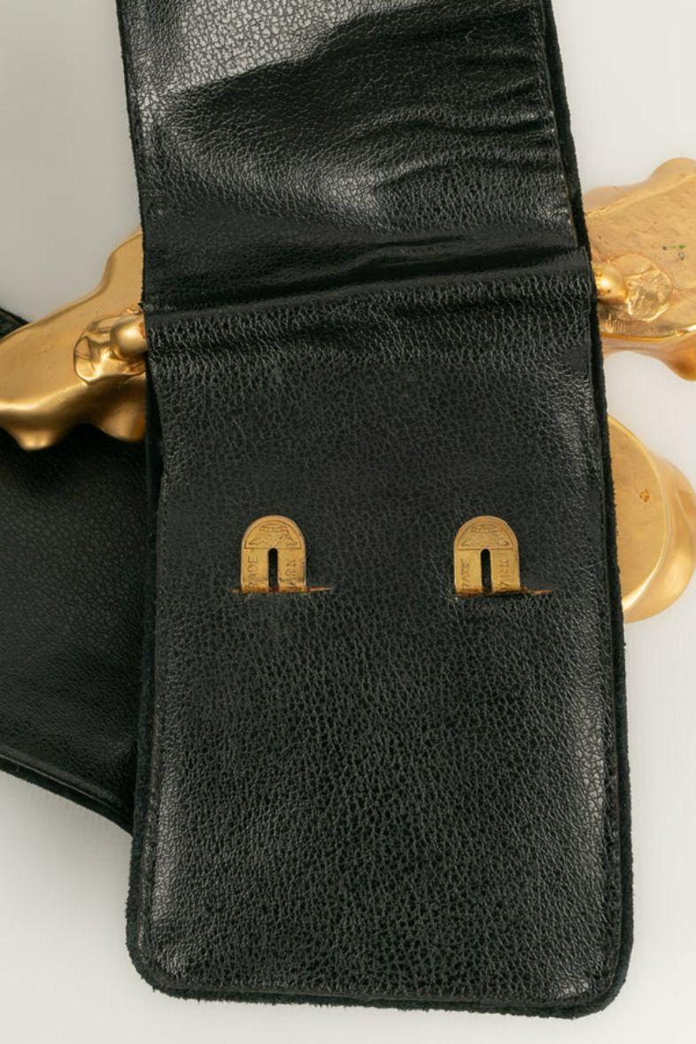 Chanel Black Leather Belt, 1991 For Sale 3
