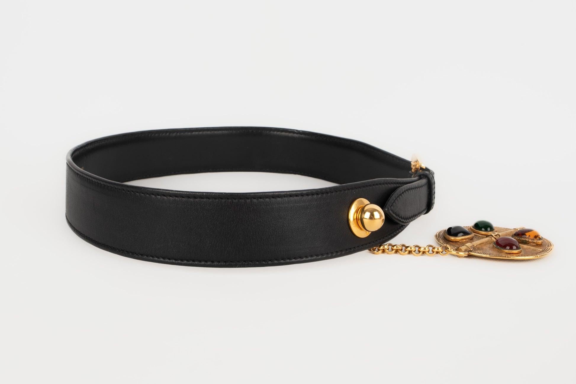 Women's Chanel Black Leather Belt For Sale