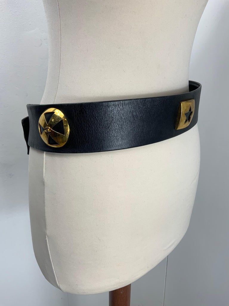 Chanel black leather belt  In Good Condition In Carnate, IT