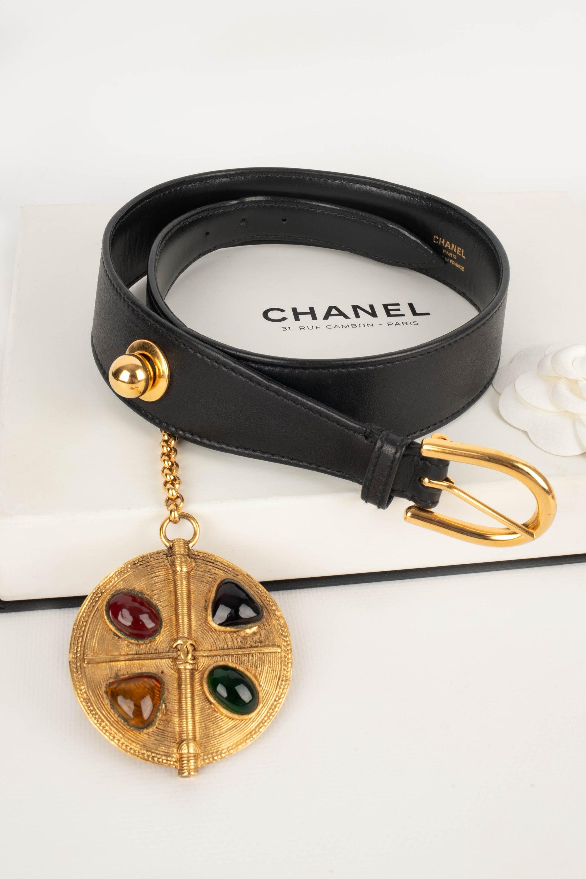 Chanel Black Leather Belt For Sale 4