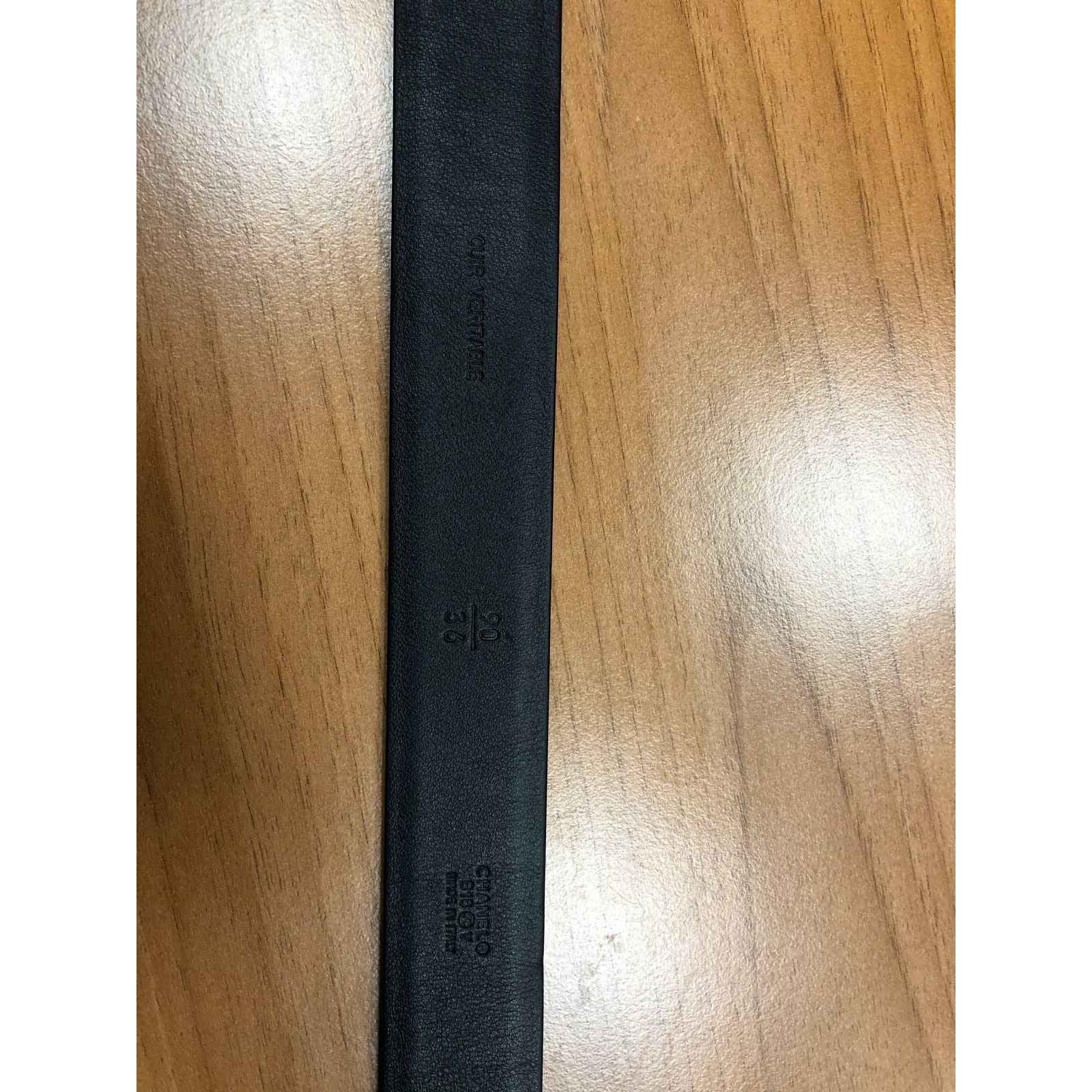 Chanel Black Leather Belt with Logo Buckle Size 90/36 1