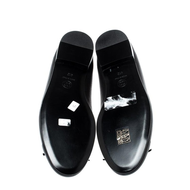 Chanel Black Leather Bow CC Cap Toe Ballet Flats Size 41 For Sale at  1stDibs