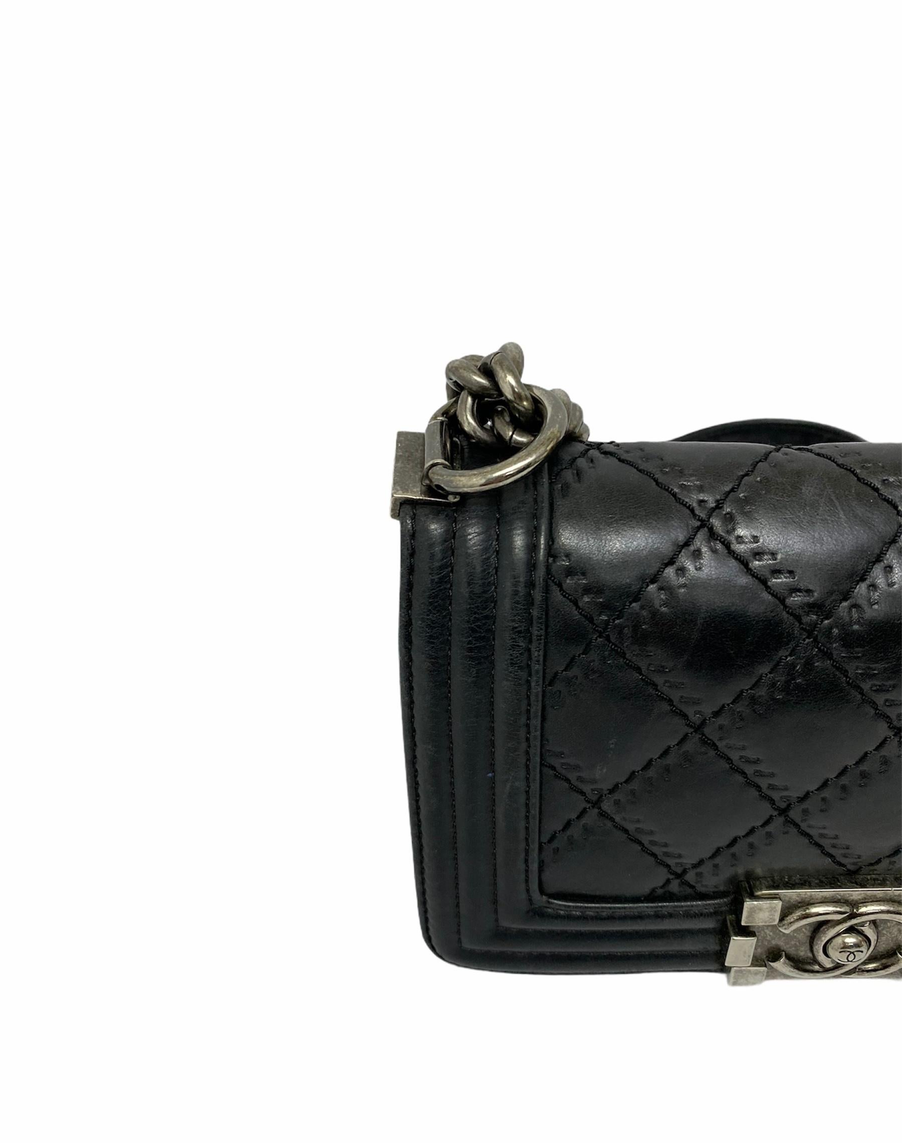 Chanel Black Leather  Boy Bag  6