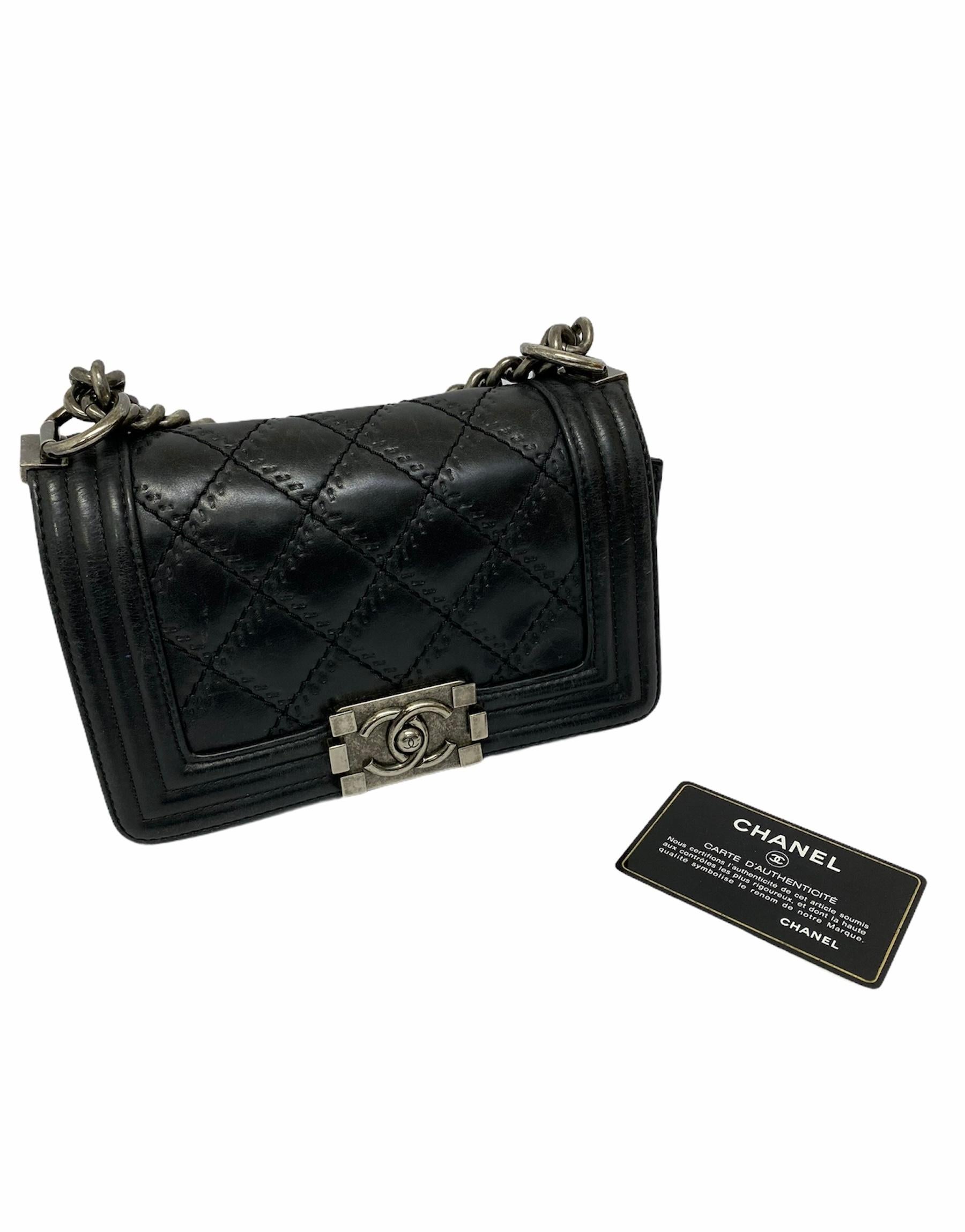 Chanel Black Leather  Boy Bag  In Excellent Condition In Torre Del Greco, IT