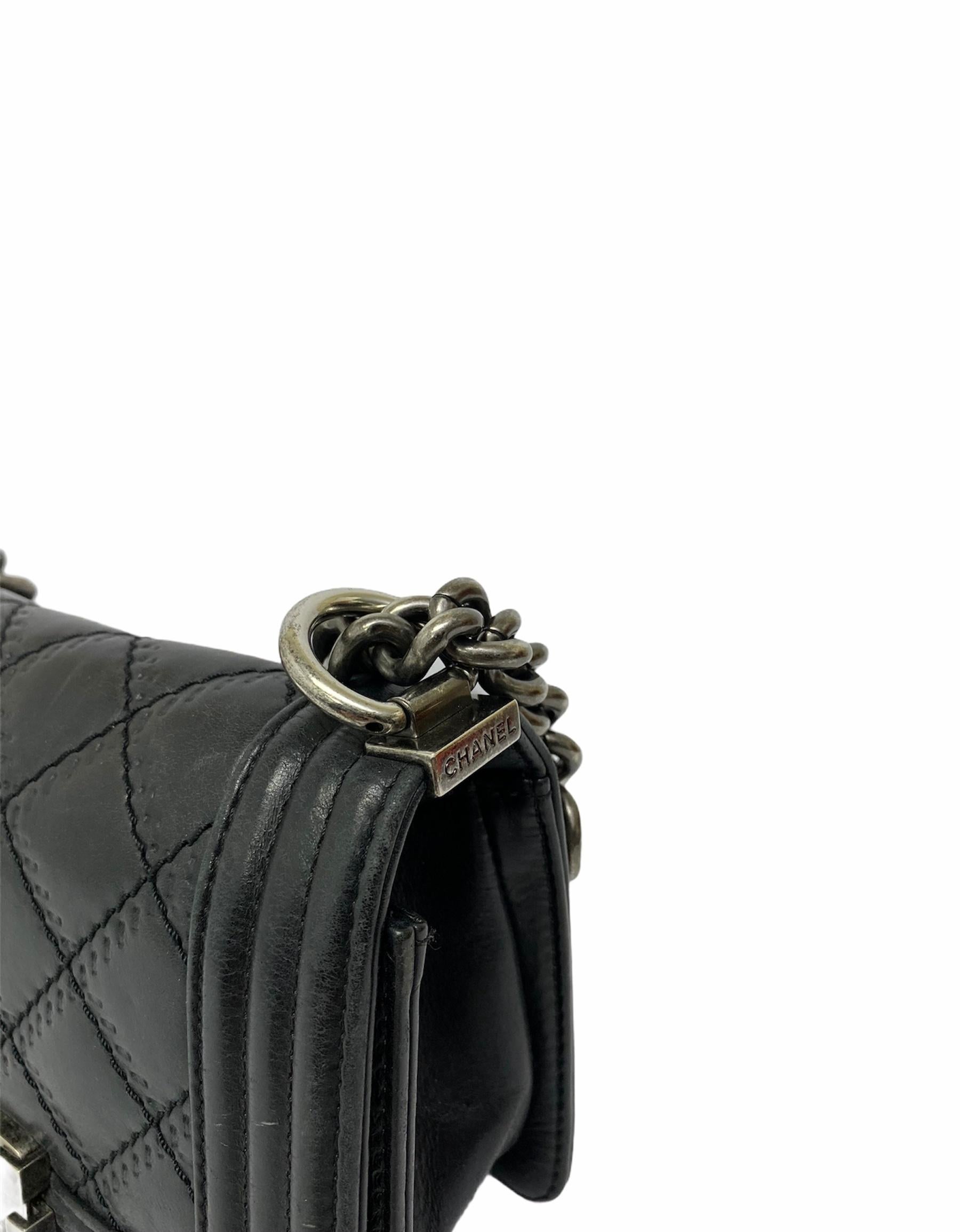 Chanel Black Leather  Boy Bag  5