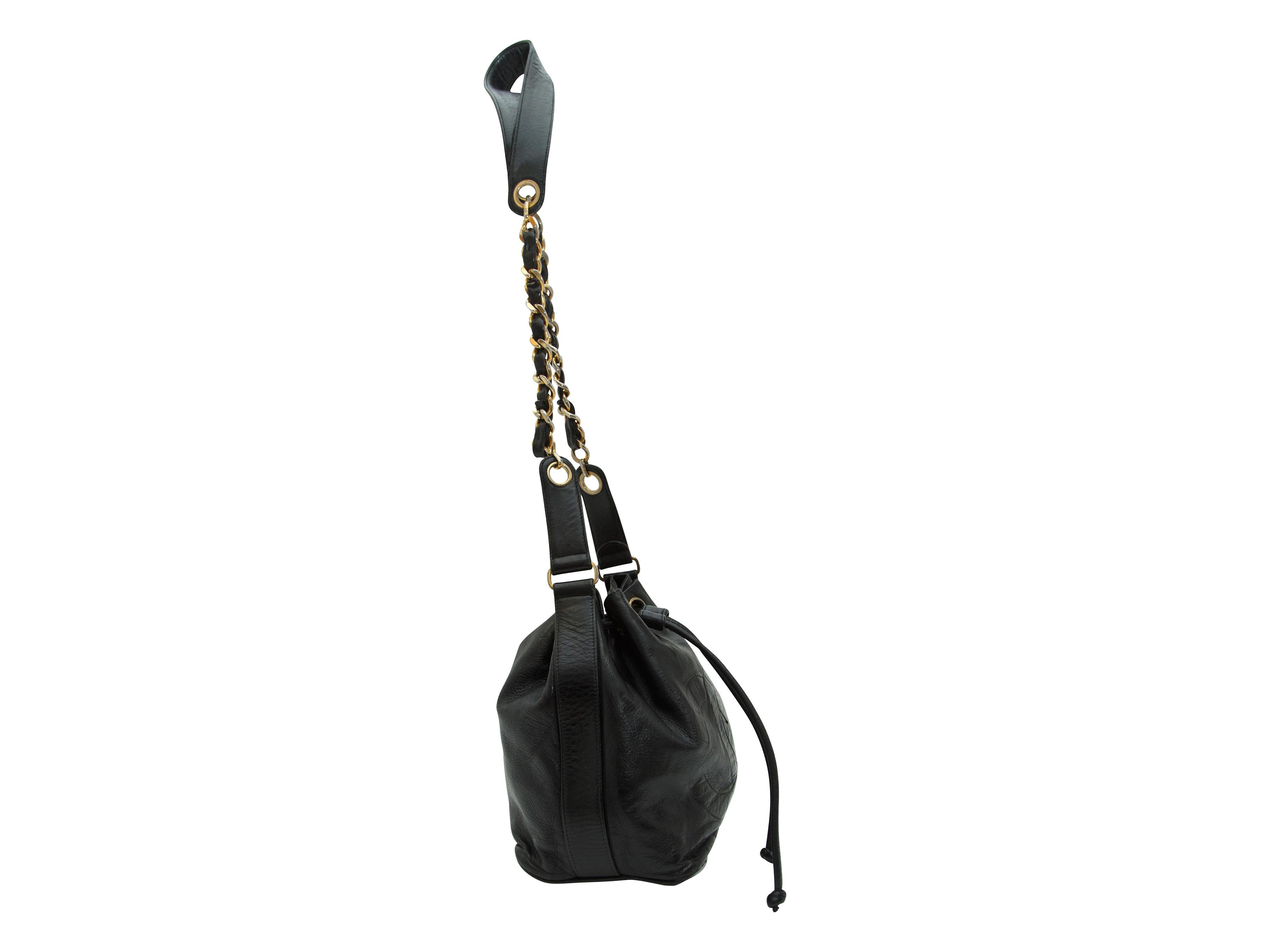 Women's Chanel Black Leather Bucket Bag