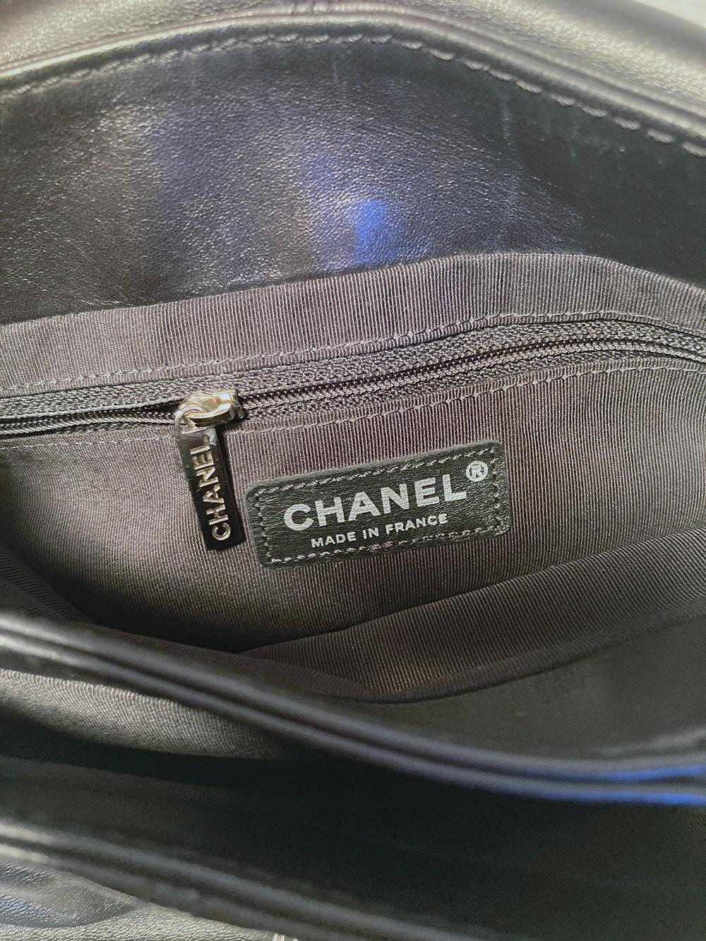 Chanel Black Leather Bucket Flap Shoulder Bag 6