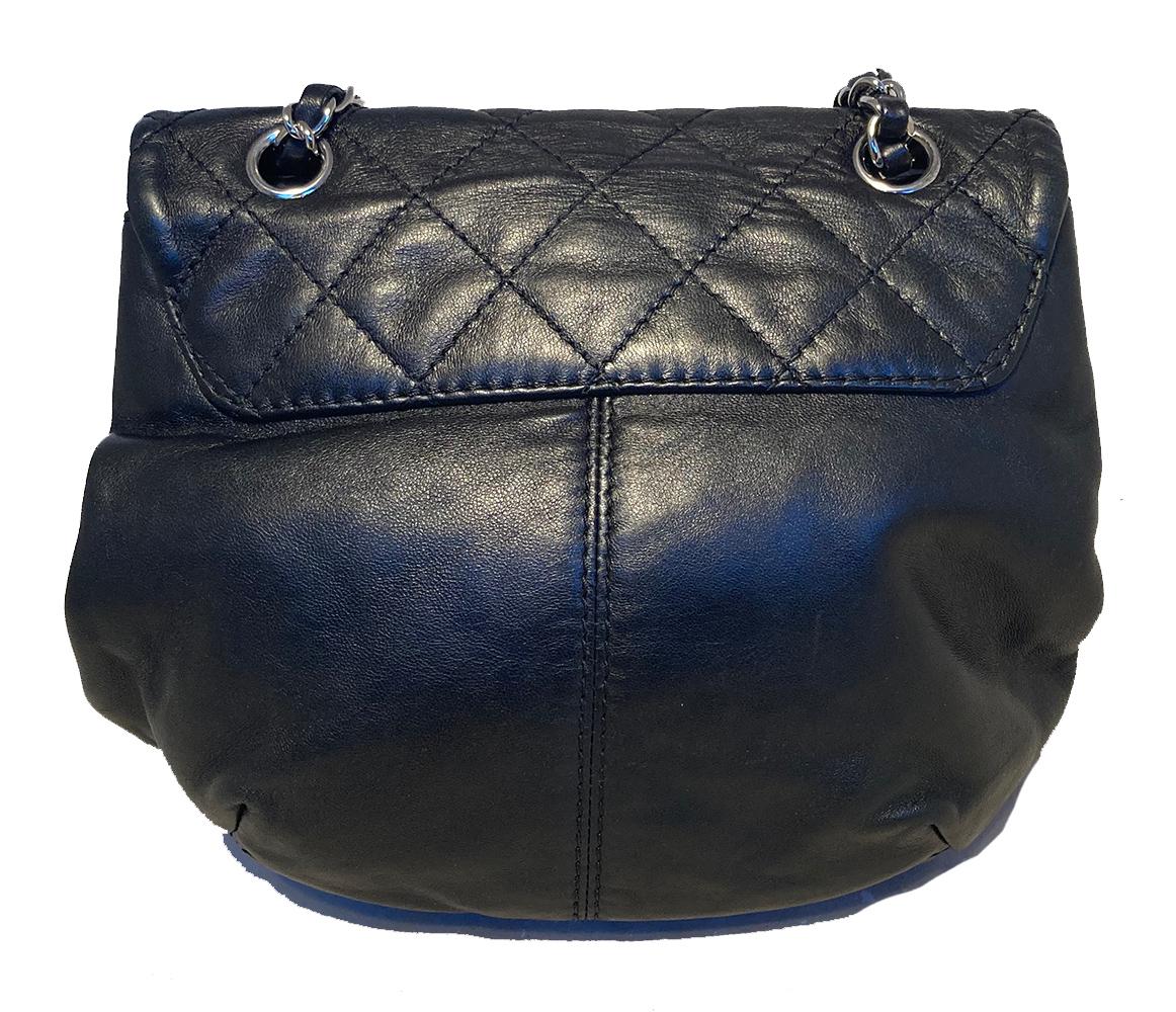 Women's Chanel Black Leather Bucket Flap Shoulder Bag