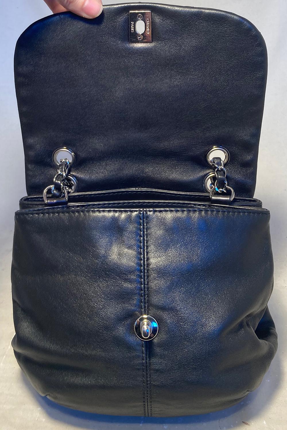 Chanel Black Leather Bucket Flap Shoulder Bag 3