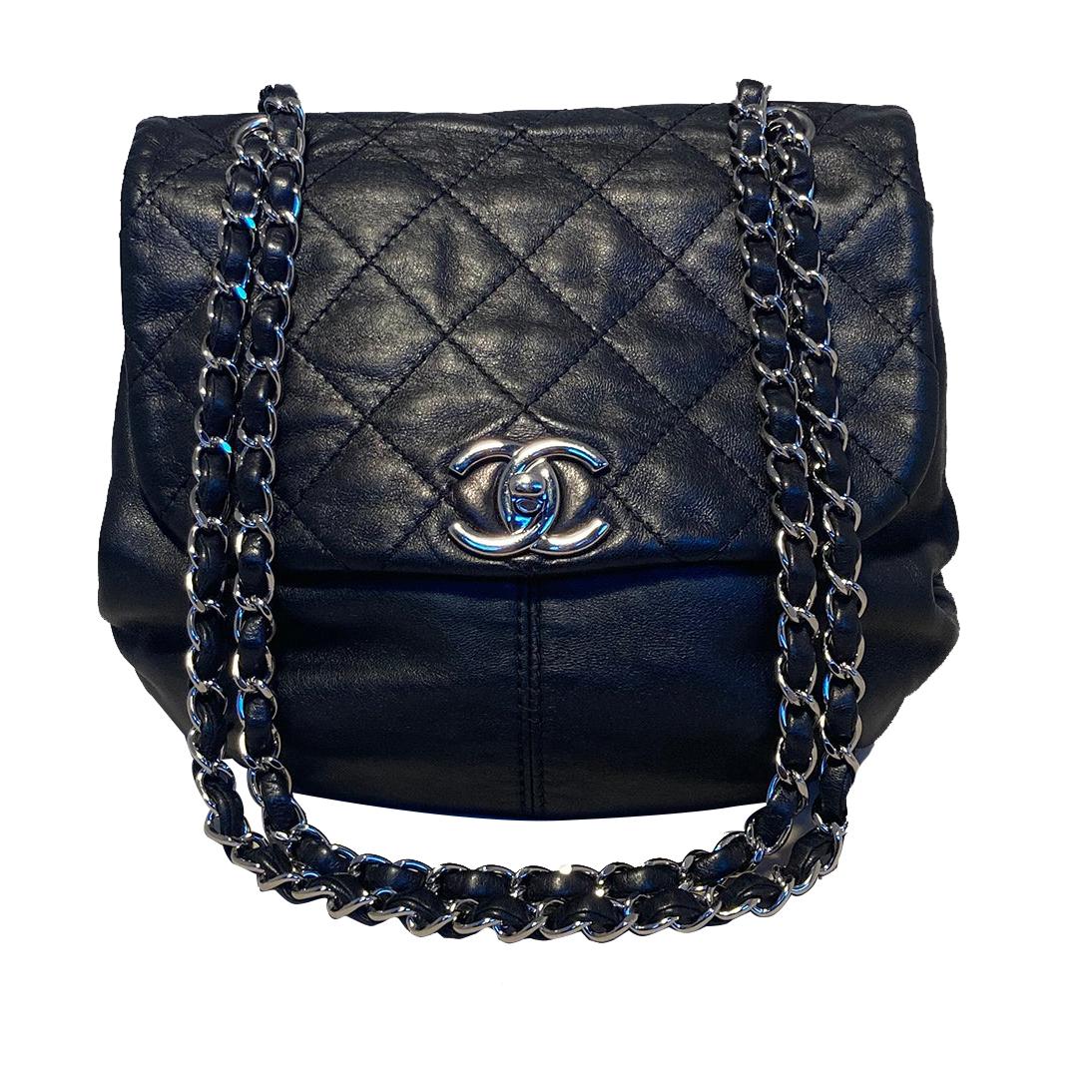 Chanel Black Patent Leather Drawstring Bucket Bag at 1stDibs