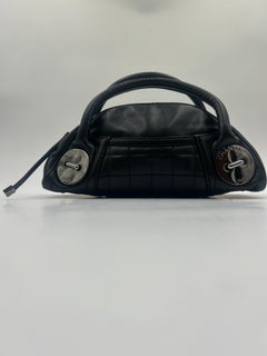 Chanel Black Leather Button Satchel 2004