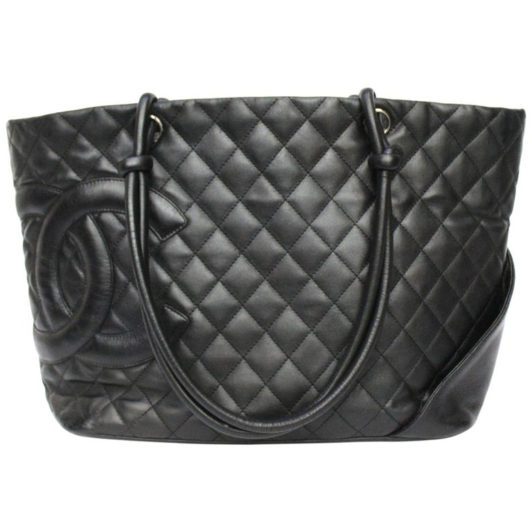 Chanel Black Leather Cambon Bag at 1stDibs