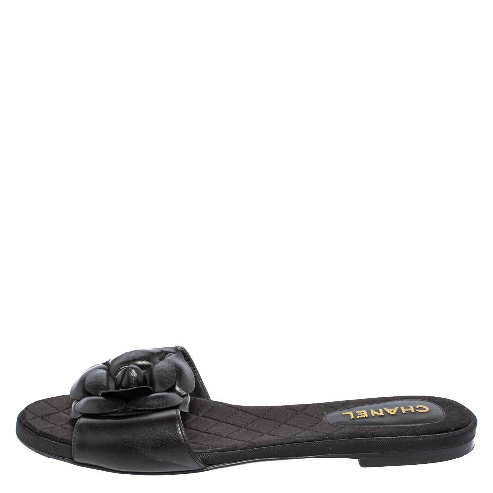 black chanel slides