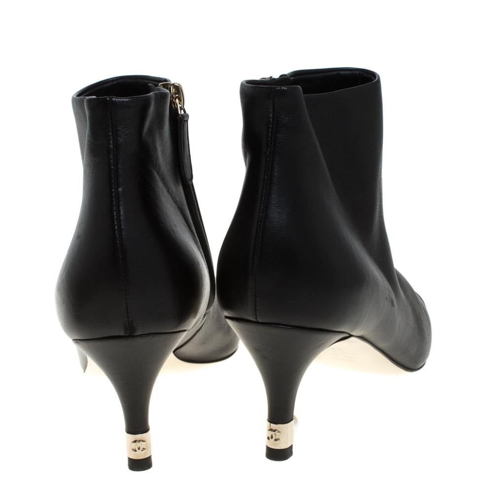black ankle boots cap toe closed toe