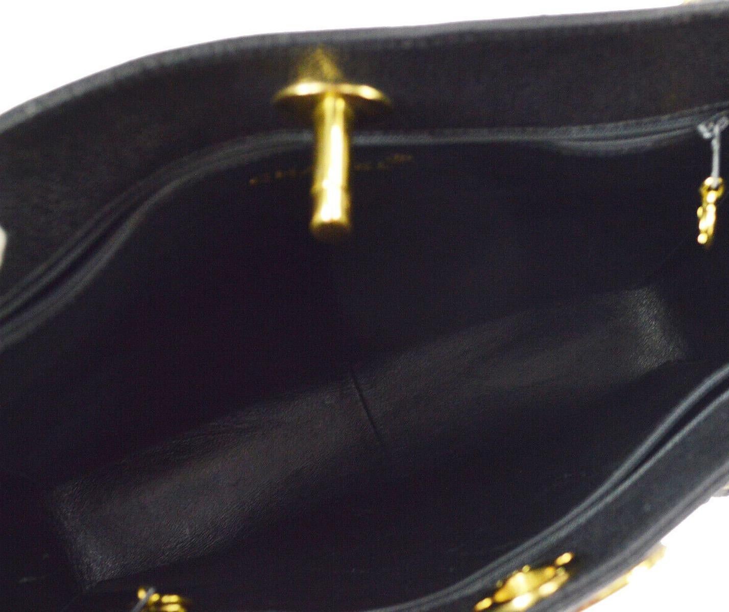 Chanel Black Leather Caviar Gold Chain Shopper Carryall Shoulder Tote Bag 3