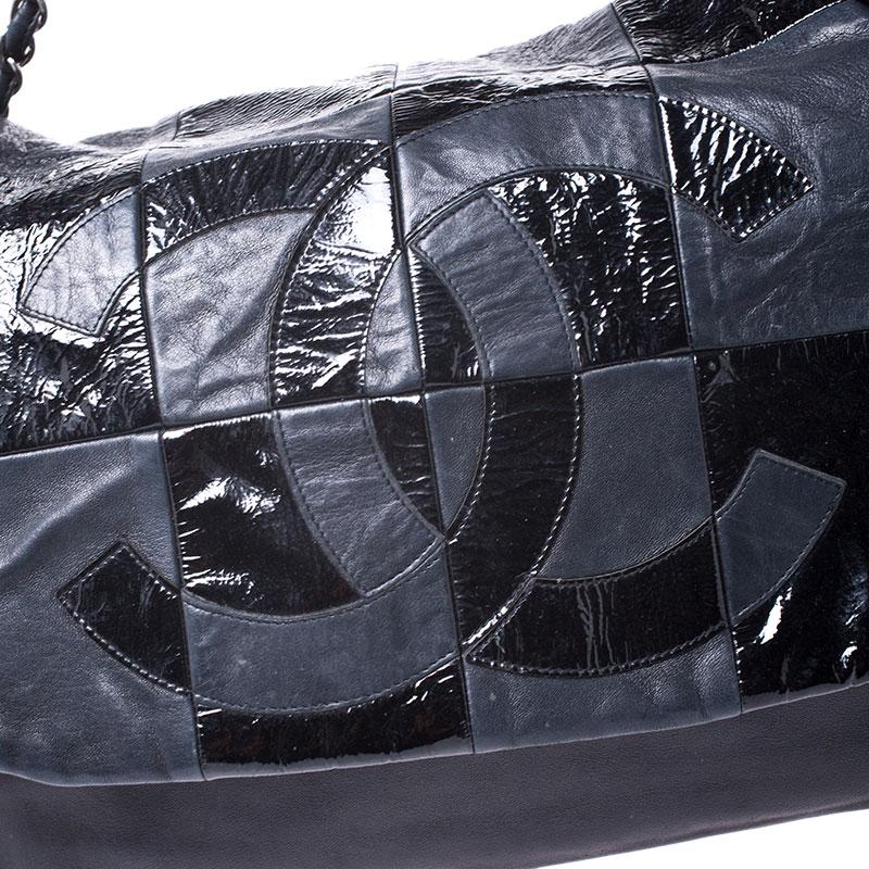 Chanel Black Leather CC Accordion Flap Bag 3