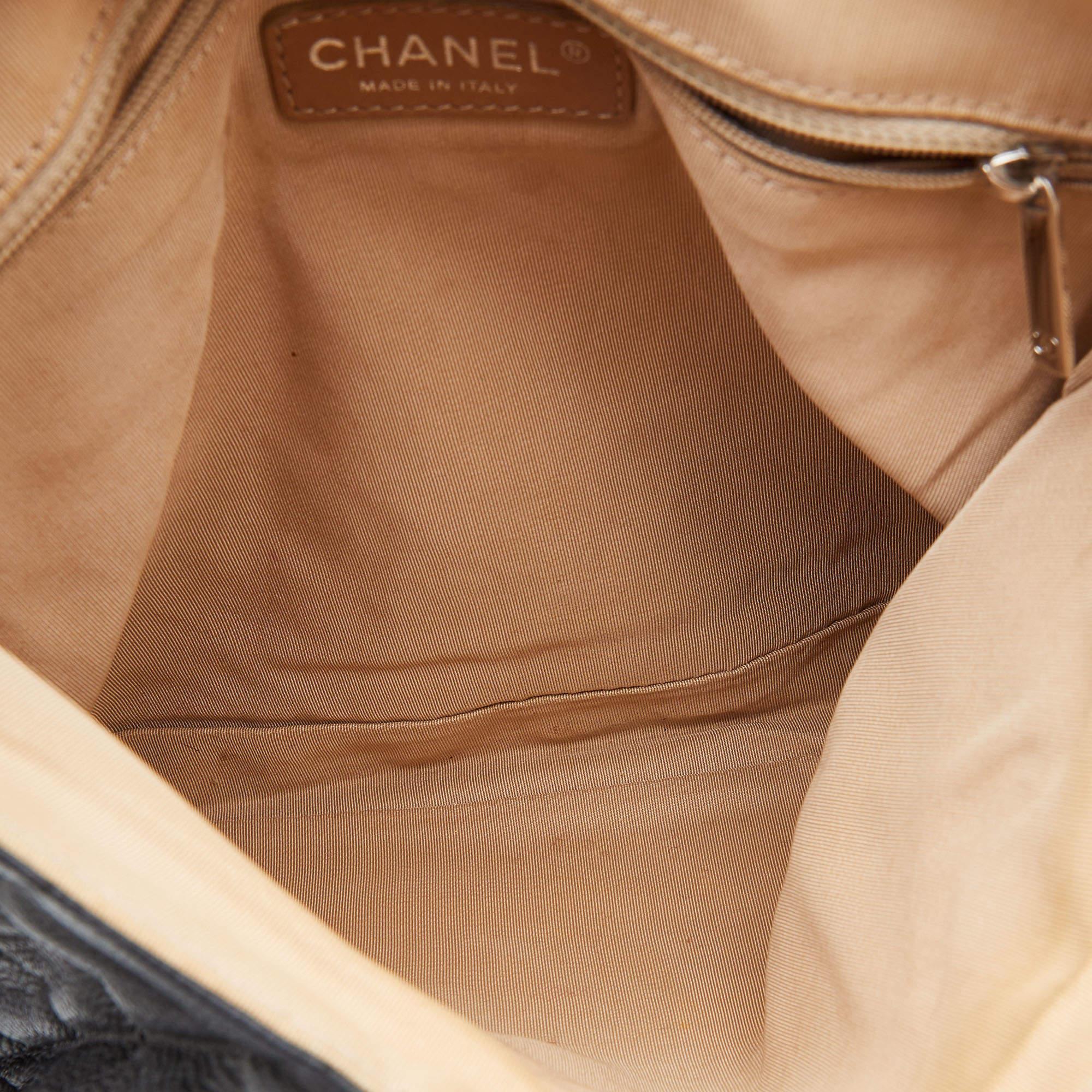 Chanel Black Leather CC Accordion Flap Shoulder Bag 6