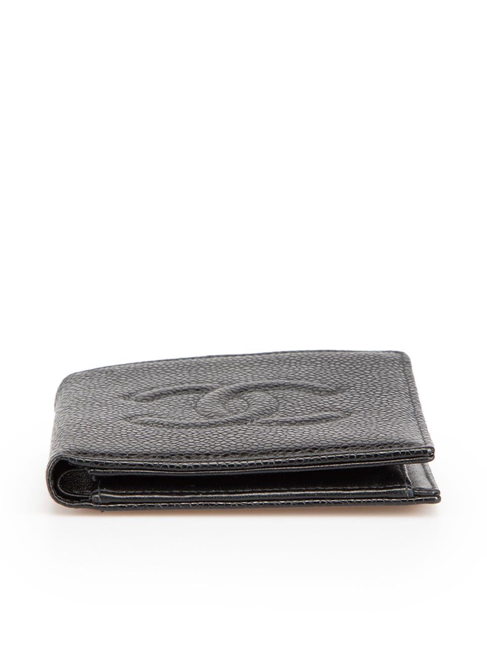 Women's Chanel Black Leather CC Bifold Wallet