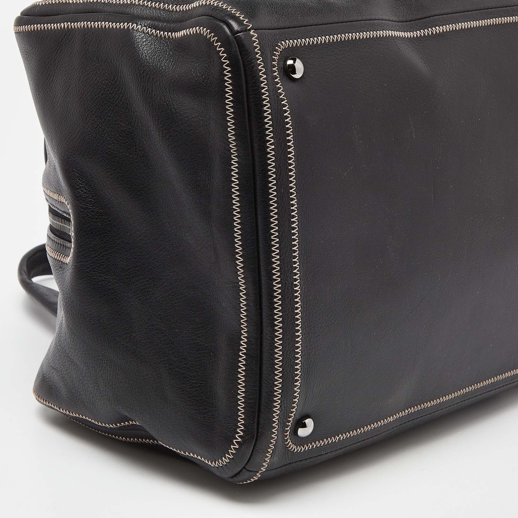 Chanel - Sac bowler CC en cuir noir 8