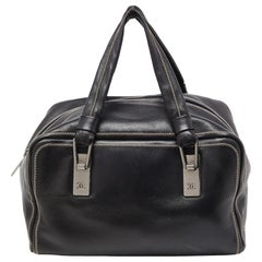 Chanel Black Leather CC Bowler Bag