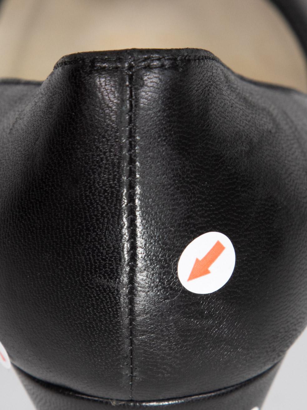 Chanel - Escarpins à plateforme en cuir noir CC Cap Toe - Taille IT 37,5 en vente 5