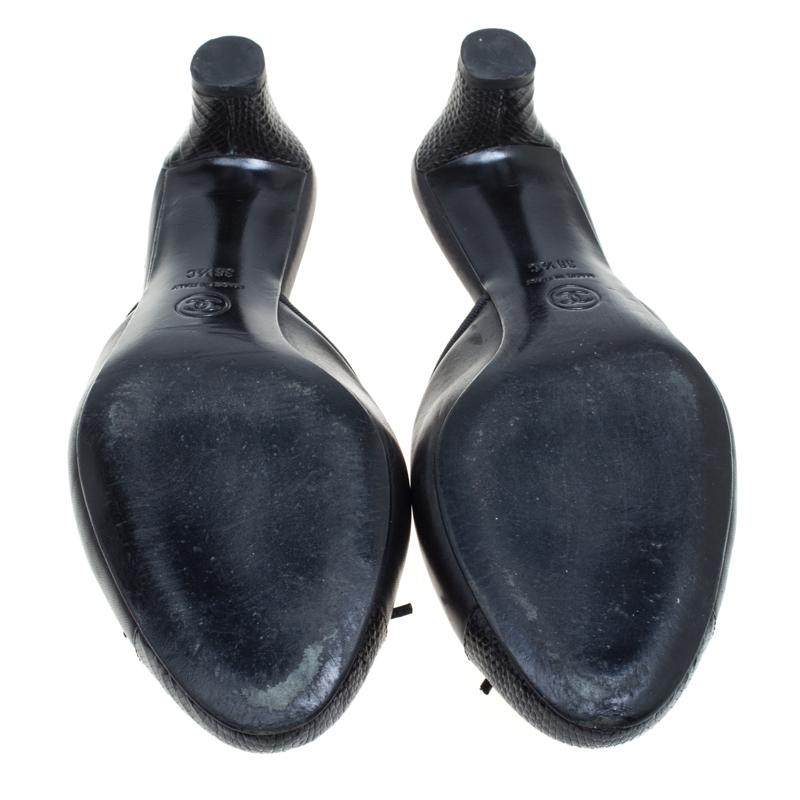Women's Chanel Black Leather CC Cap Toe Slip On Mules Size 38.5