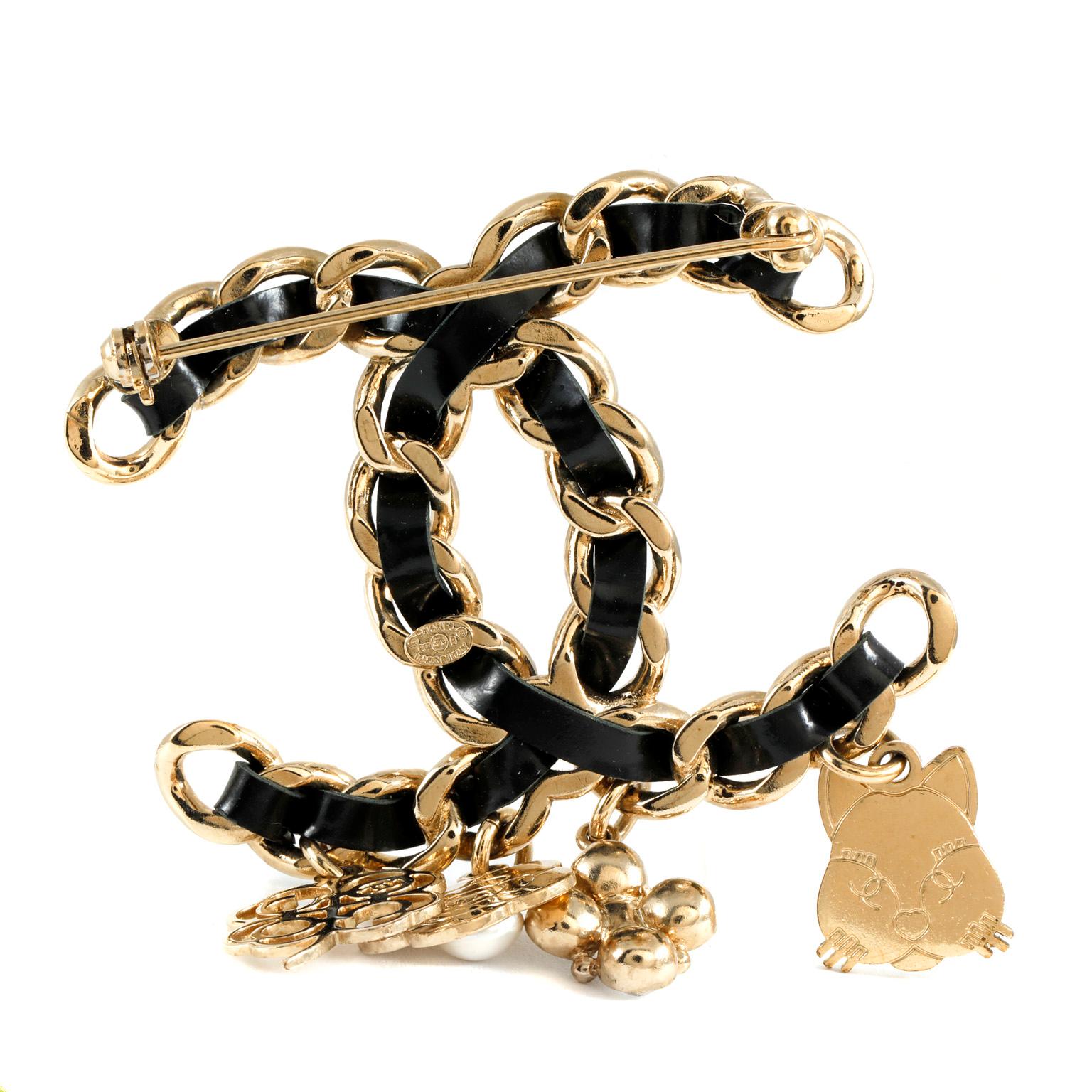 chanel cat brooch